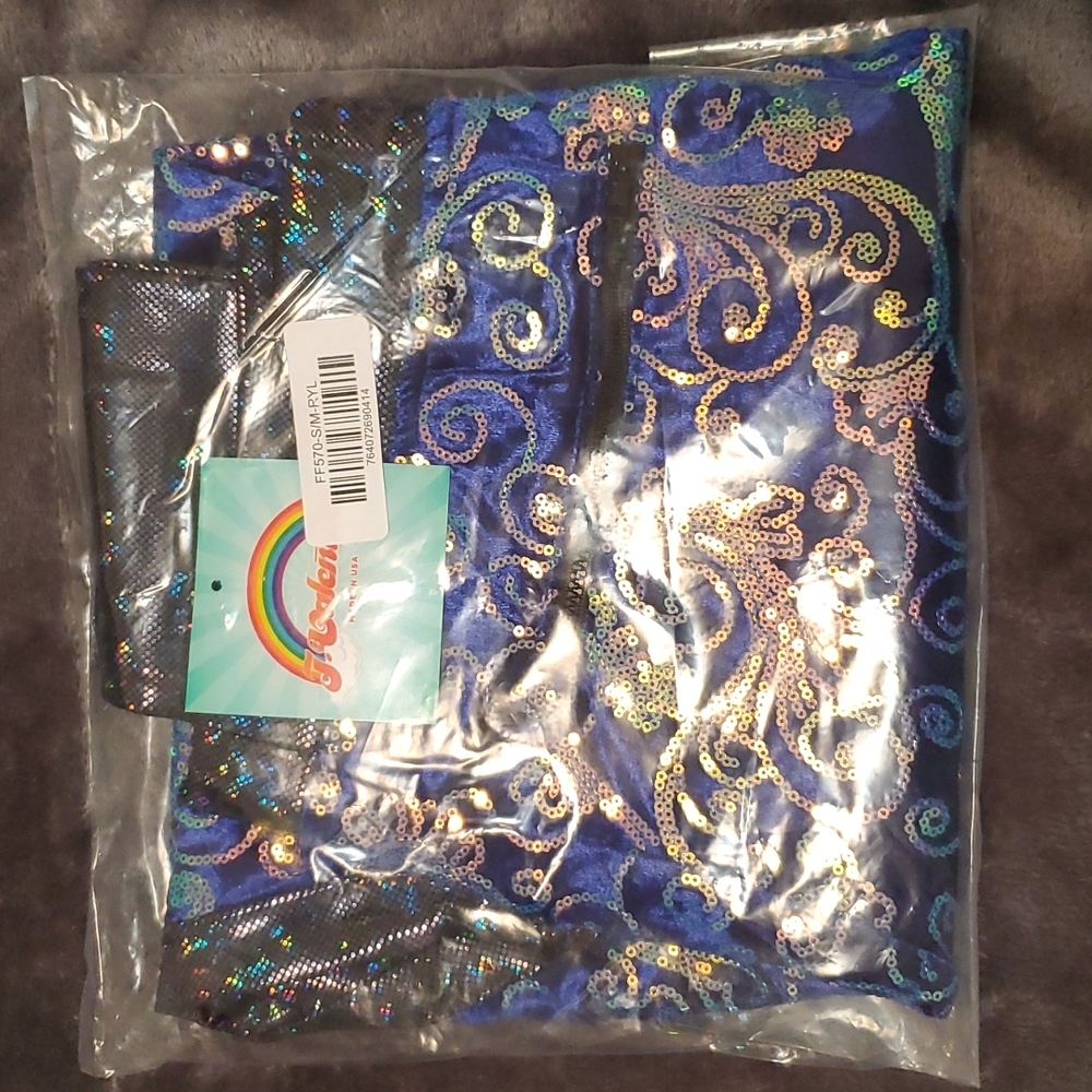 J Valentine Sequin Velvet Jogger Royal Prism FF570 - Picture 3 of 4